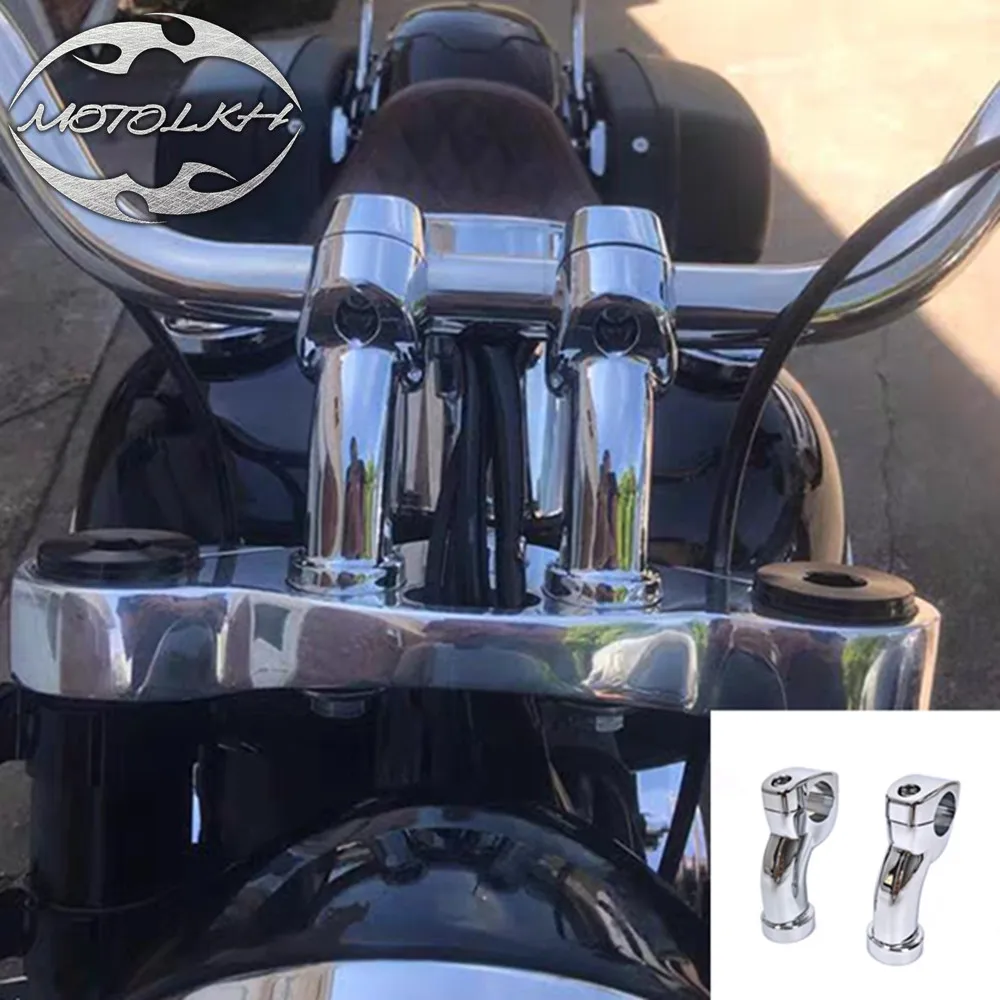 4' Handlebar Riser Clamp Kit Fit For Harley Softail Heritage Classic Deluxe Fat Boy Dyna Fat Bob Street Bob 1984-2024 1.25' Bar