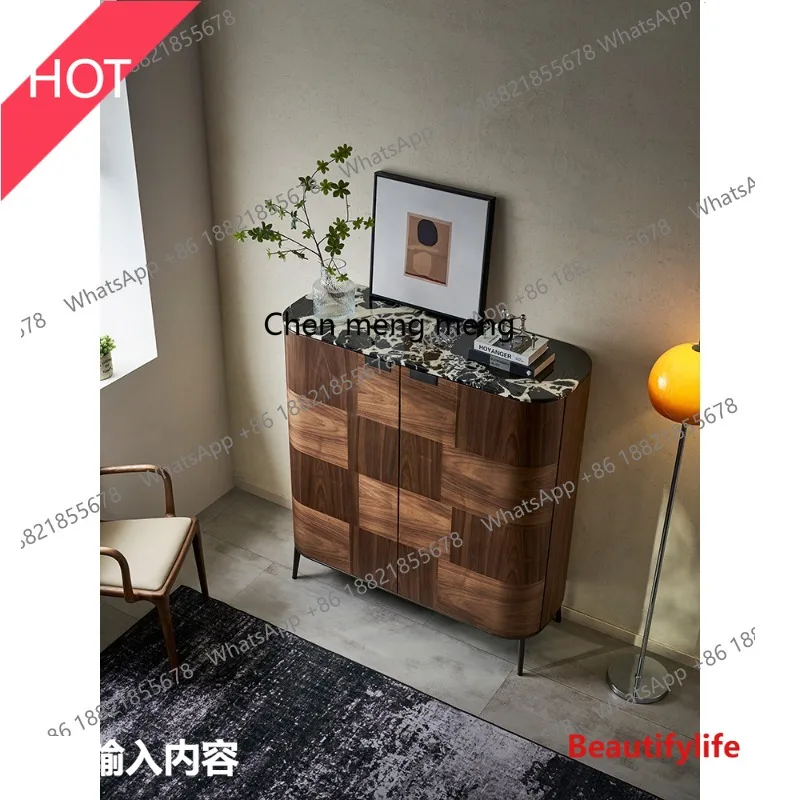 

M45 Italian walnut dining side cabinet Nordic living room light luxury solid wood wine cabinet Storage storage cabinet