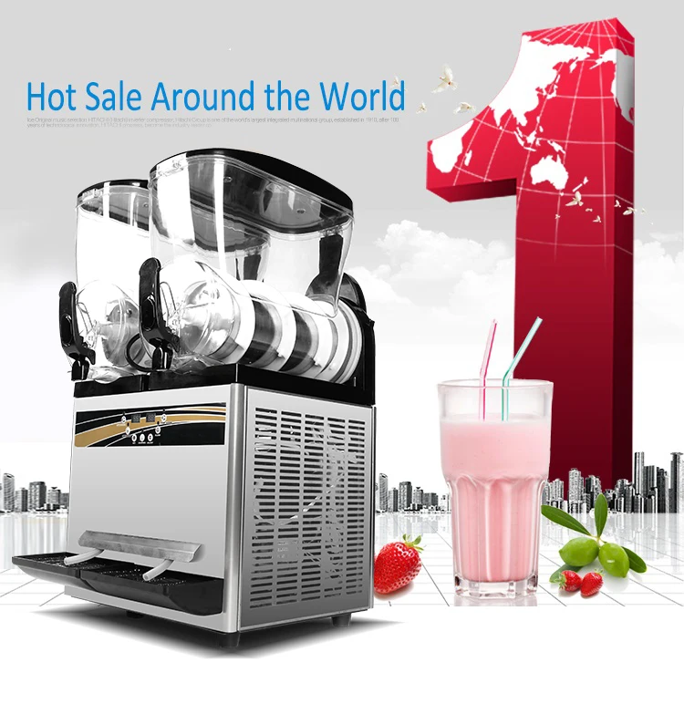 Commercial Stainless Steel Double Tanks Slush Machine Drink Dispenser Slush Machine
