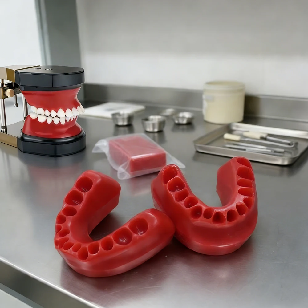 

B11 Typodont Model Replaceable Gingival Wax Embankment Denture Bite Block Wax Dental Hard Occlusal Rim Waxes