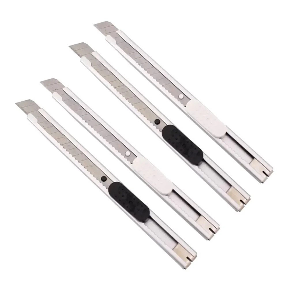 4pcs Metal Paper Cutting Utility Retractable Tool Pointed Letter Opener for Students School Office (Random Color)
