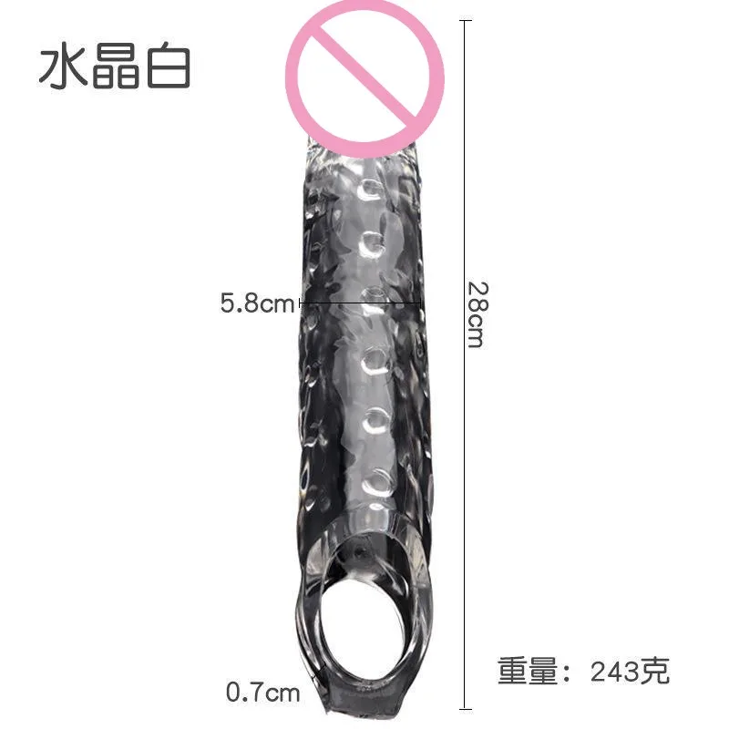 Silicone Penis Sleeve Sexual Cockring Delay Ejaculation Cock Ring Bondage Rope Time Lasting Extended Glans Cover Male Sex Toys