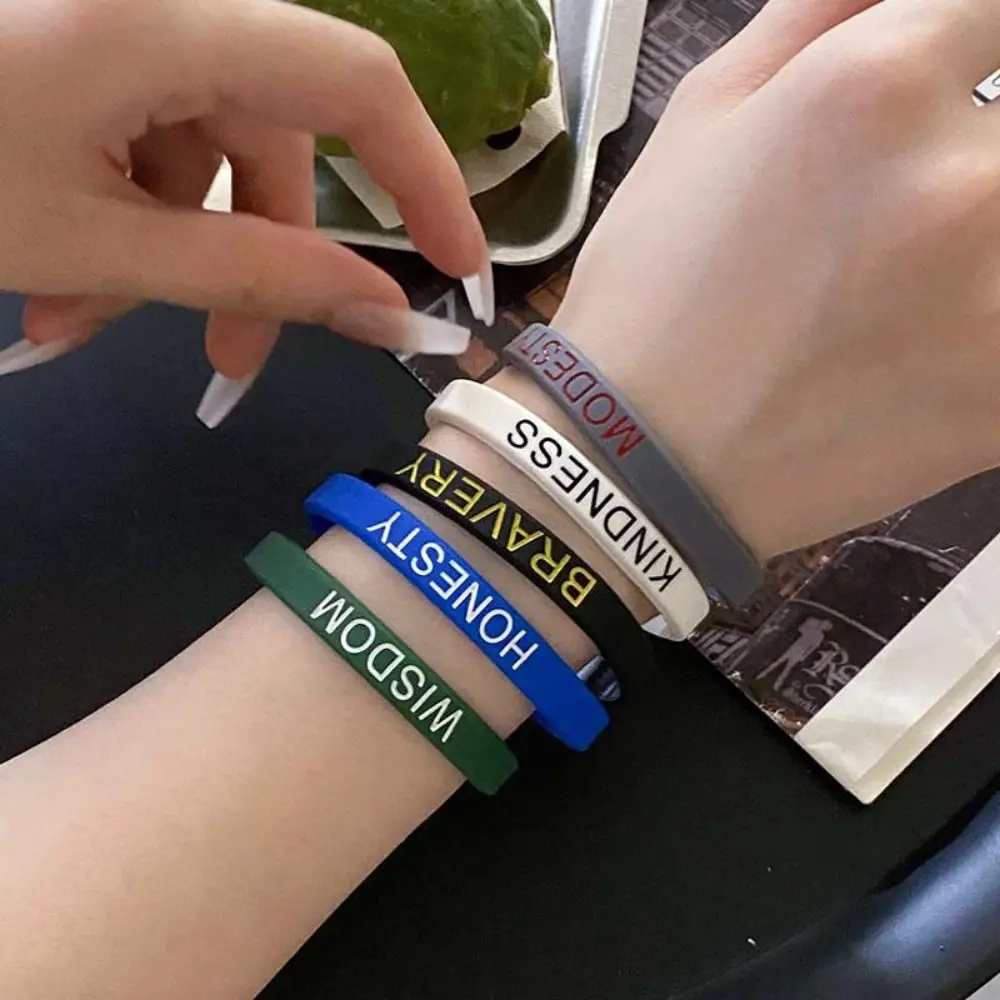 

Hand Bands Fun Motivational Wristbands Printed Lettering Inspirational Quotes Wrist Bands Waterproof Jerwerly Sports Bracelets