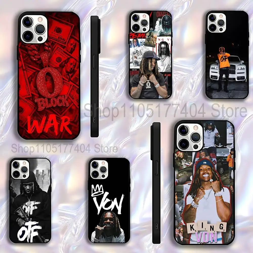 

King V-Von Raper Singer Phone Case For iPhone 17,16,15,14,13,12,11,Pro,Max,Plus,E,Air,Mini Protective Black Cover