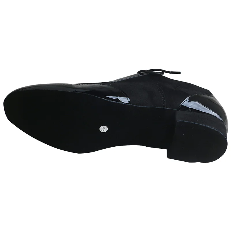 Wedopus zapato de baile de Salsa de tacón cubano personalizado para hombre suela de ante de tacón bajo zapatos de baile negros para hombre salón de baile