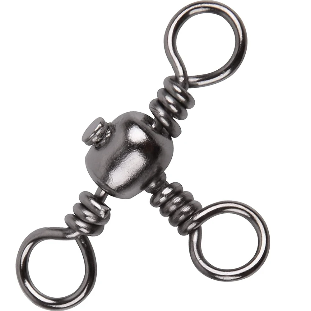 20Pcs 3 Way Swivels Cross Line Barrel Swivels Triple Fishing Swivels Fishing Lure Connector Saltwater Fishing Tackle Accessories