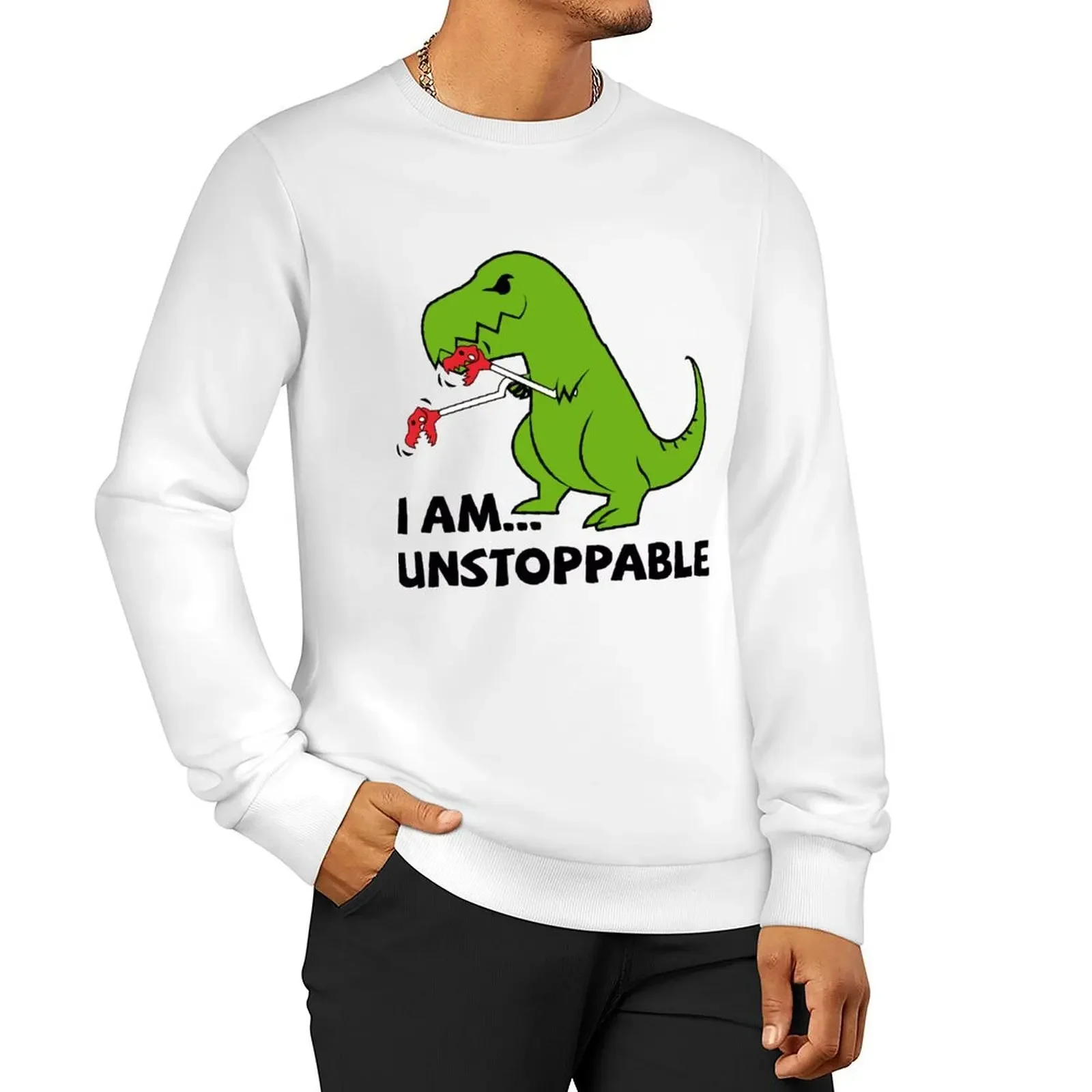 

I am unstoppable T-rex Sweatshirt fashion men men's clothing oversize sweatshirts