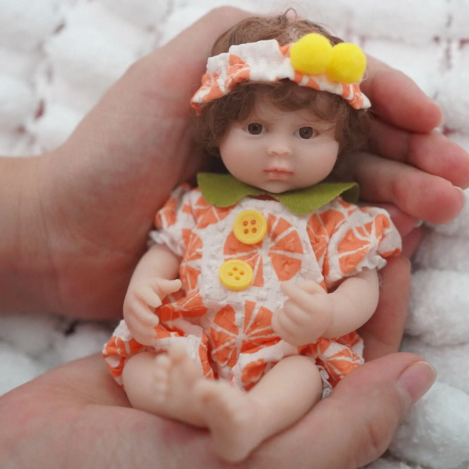 Muñeca de bebé de silicona de cuerpo completo para niñas, Mini muñeca Reborn realista, 6"