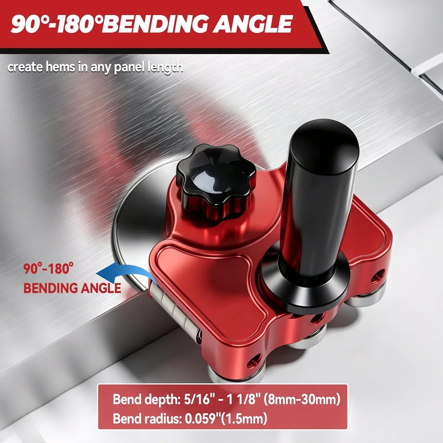 Sheet Metal Bender One Station Disc,90°-180° Bending Angle Sheet Metal Roller,Bending Capacity:Makes 0.59