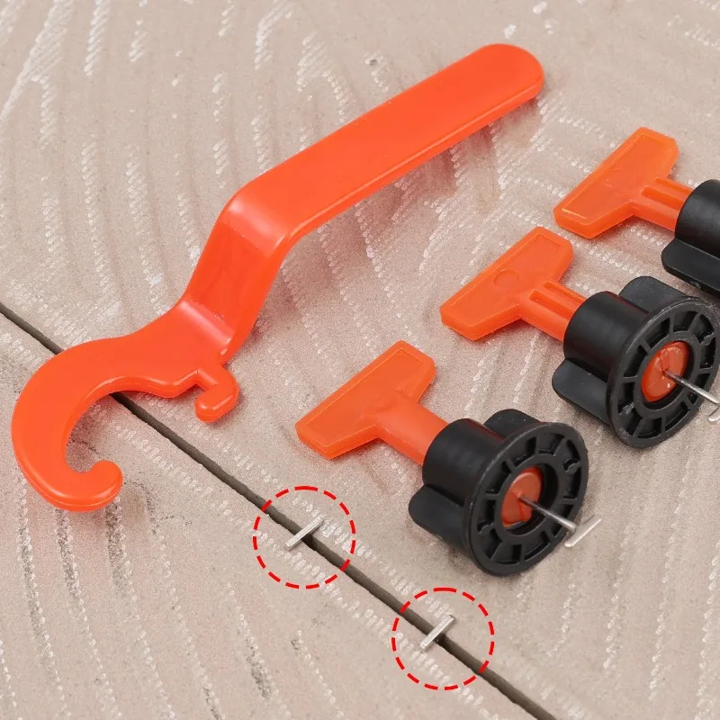 46pcs/Set Tile Leveling Spacers Clips Ceramic Floor Spacers Porcelain Leveler Kit for Tile Laying Wall Fixing Construction Tools