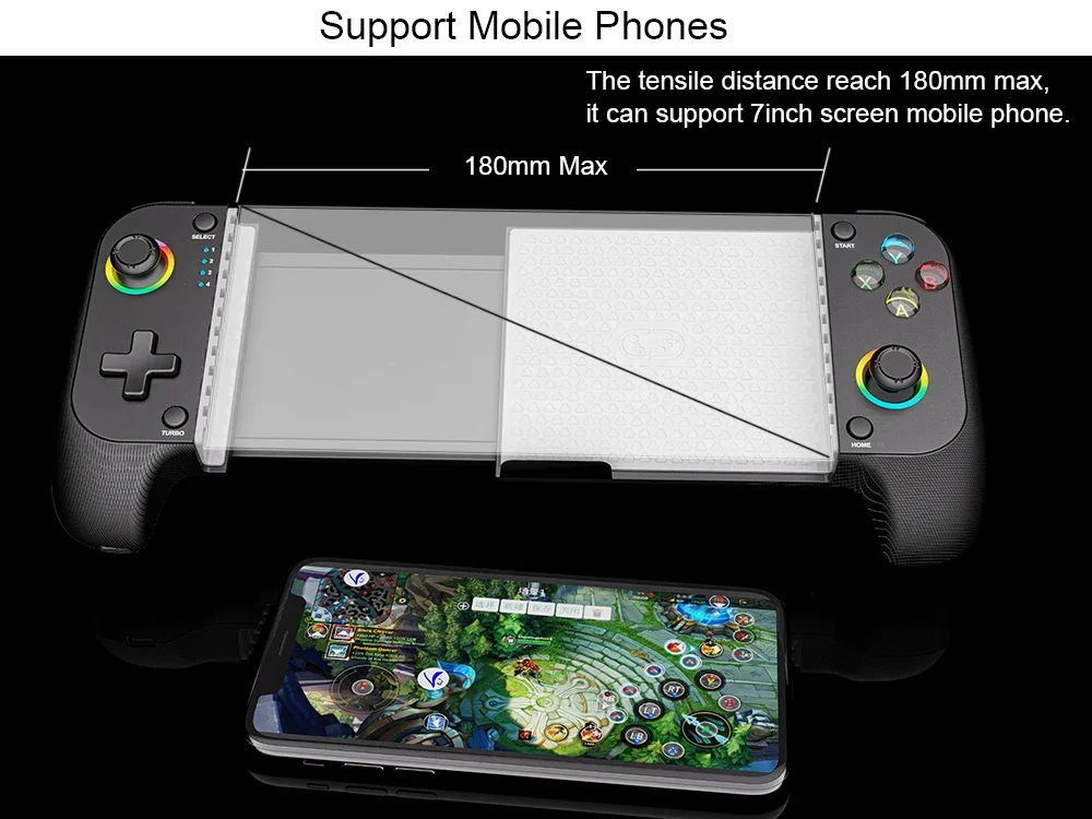 Мобильный игровой контроллер для iPhone и Android. Беспроводной Bluetooth. Поддержка воспроизведения PS с RGB-подсветкой. Дистанционное воспроизведение Фото №4