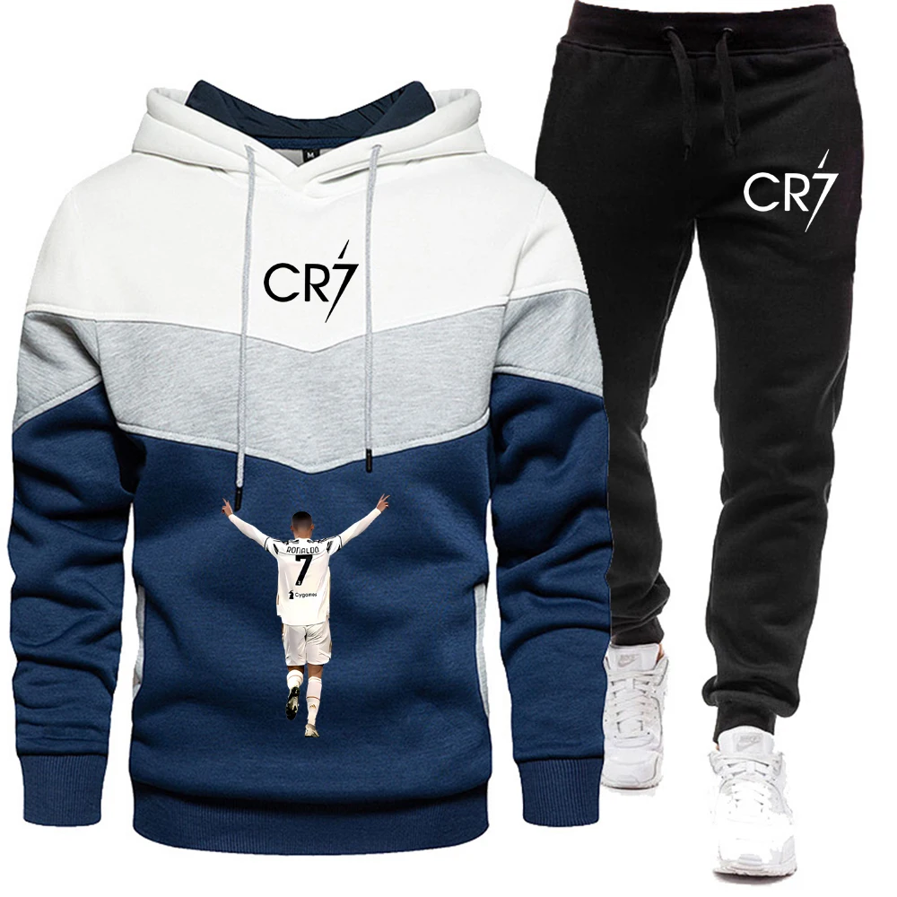 

2026 New Three Piece Men's Autumn/Winter Letter Pattern Kangaroo Pocket Drawstring Hoodie