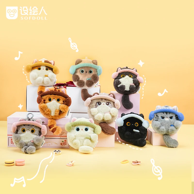 

In Stock Cute Cat Bluetooth Earphone Storage Protective Cover Wallet Cat Doll Backpack Pendant Girl Birthday Surprise Gifts