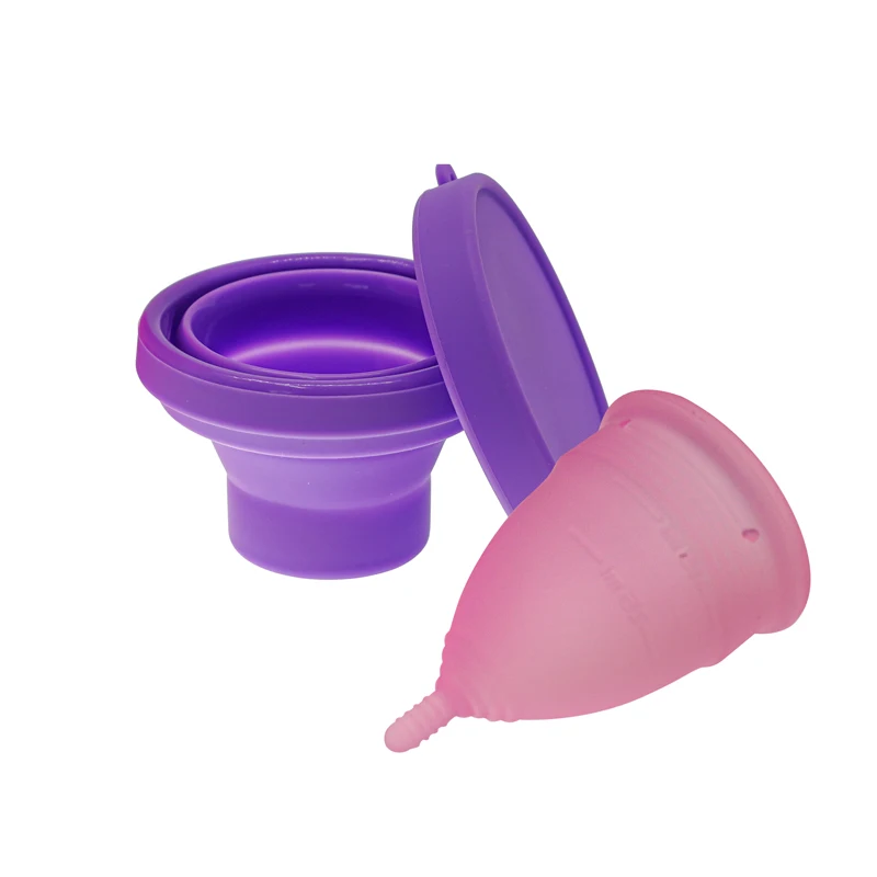 Bamucare Medische Siliconen Menstruatiecup Met Opvouwbare Beker Draagbare En Herbruikbare Sterilisatie Kit Menstruatie Cup Voor Vrouwen