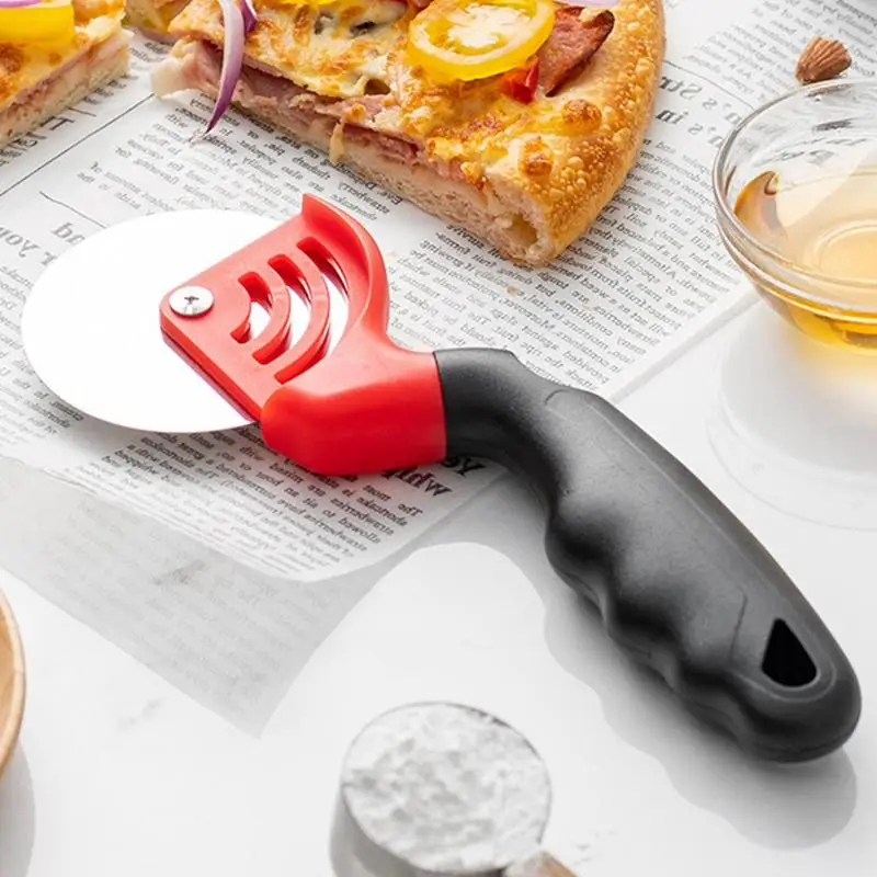 Stainless Steel Pizza Cutter Rust-Proof Pizza Slicer Dishwasher Safe Cutter With Ergonomic Handle For Baking Classes Stalls