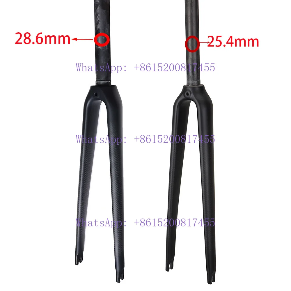 Full carbon fiber road bike 25.4 front fork, carbon fiber hard fork 700C road front fork dead flying front fork view 3