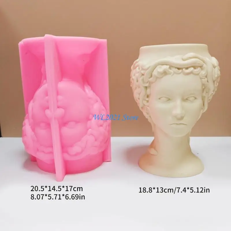 G5GC Planter Vase Moulds Medusas Shapes Cements Mold Silicone Material Suitable for DIY Hand-Making Plant Flowerpot