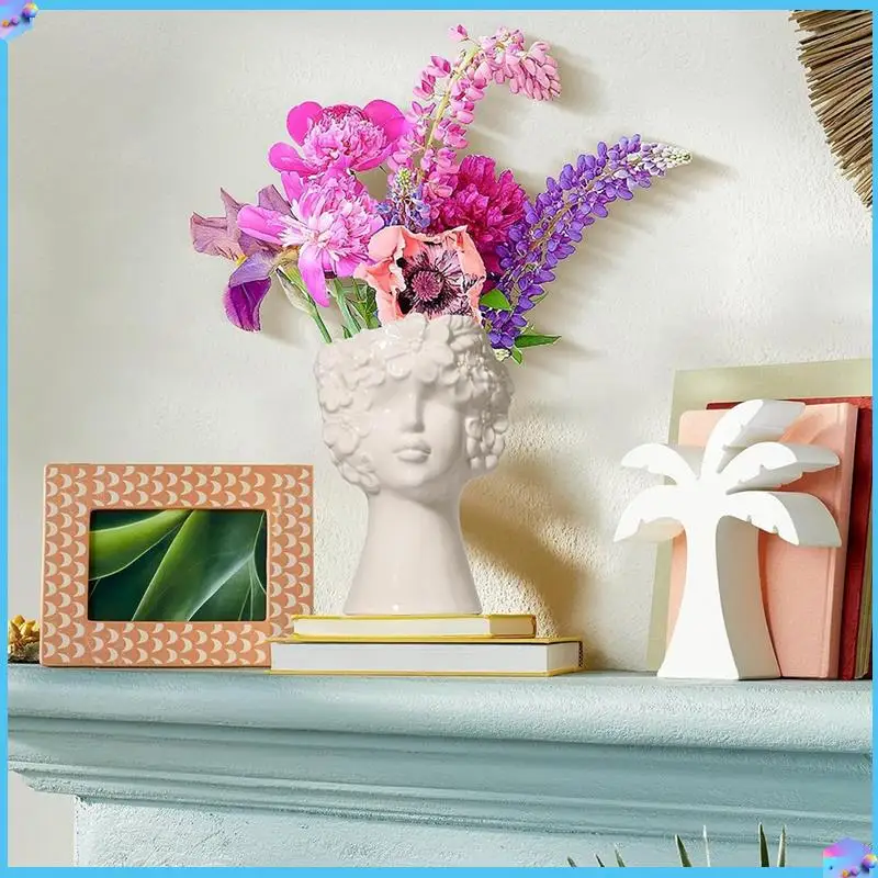 

A43T White Flower Vase For Decor,Modern Style Female Form Face Vase,Unique Flower Vase For Home Office Decor Easy To Use