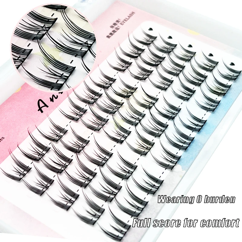 5 rangées/3 rangées de trilogie paresseuse cils chat elfe faux cils bricolage cils débutant faux cils outil