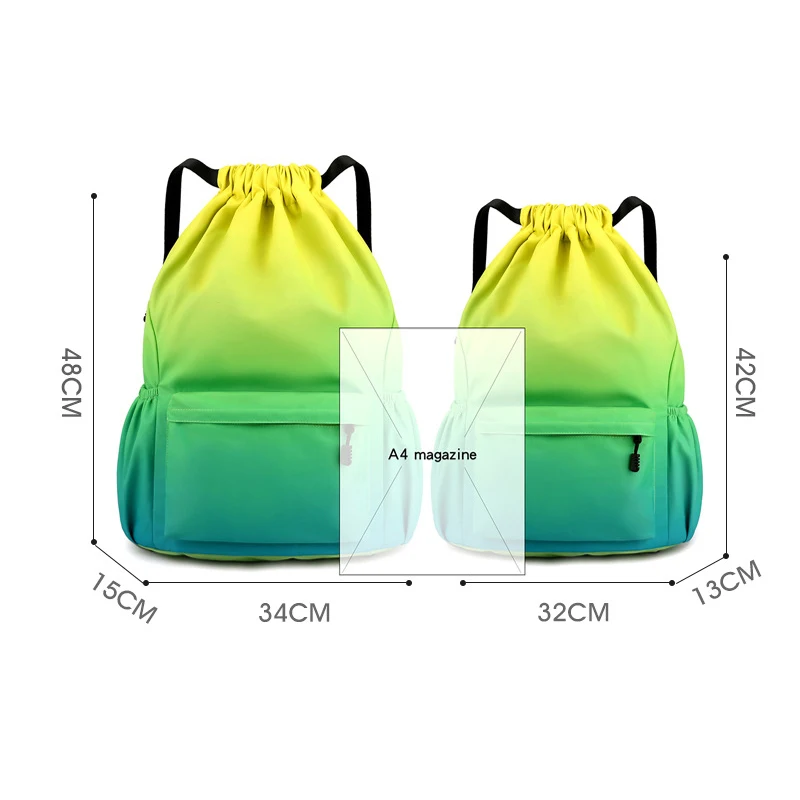 Colorful Large Capacity Outdoor Backpack Basketball Travel Drawstring Waterproof Bag Men Women Sports Gym Cycling Swimming Pack