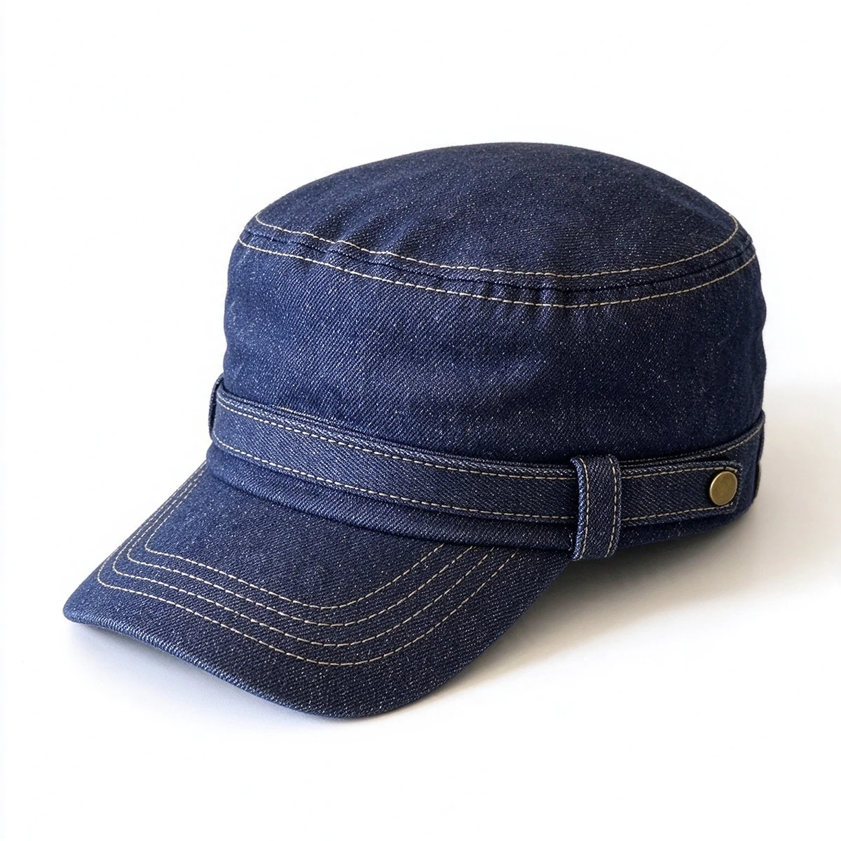 Unisex Washed Denim Military Cap Spring and Autumn Outdoor Adjustable Casual Hats Hip Hop Cap Men Flat Top Caps