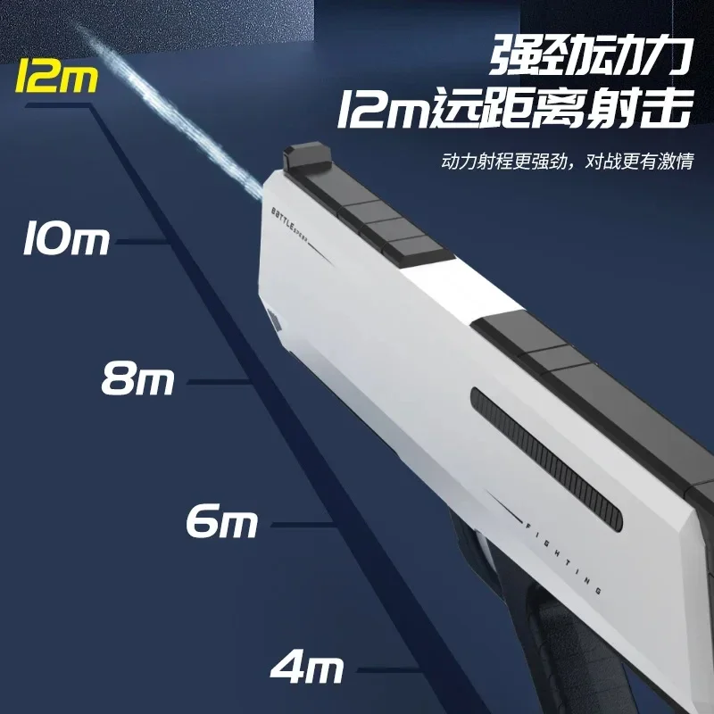 Pistola de agua eléctrica para niños, juguete de pistola de chorro automático continuo, gran capacidad, al aire libre juego de tiro, verano, 2024