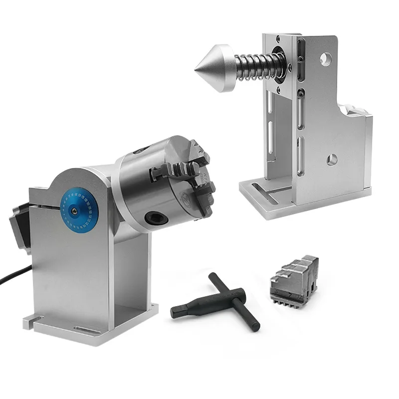 

Laser intelligent rotary fixture with tailstock laser engraving machine rotary axis telescopic workbench