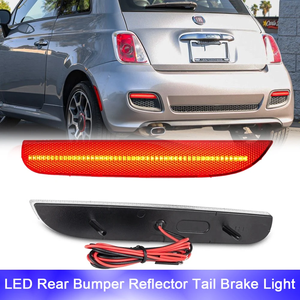 

2x Red For FIAT 500 2012-2017 68154574AA Car Tail Bumper Parking Lights Reflector Brake Stop Lamp