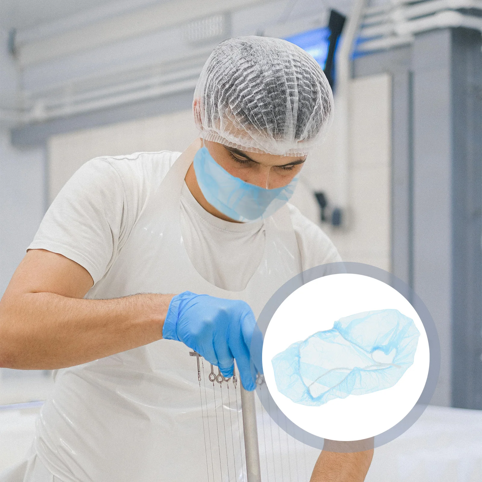 

100Pcs Disposable Beard Cover Nonwoven Elastic Breathable for Kitchen Restaurant Bakery Food Processing Lab Elastic Beard Cover