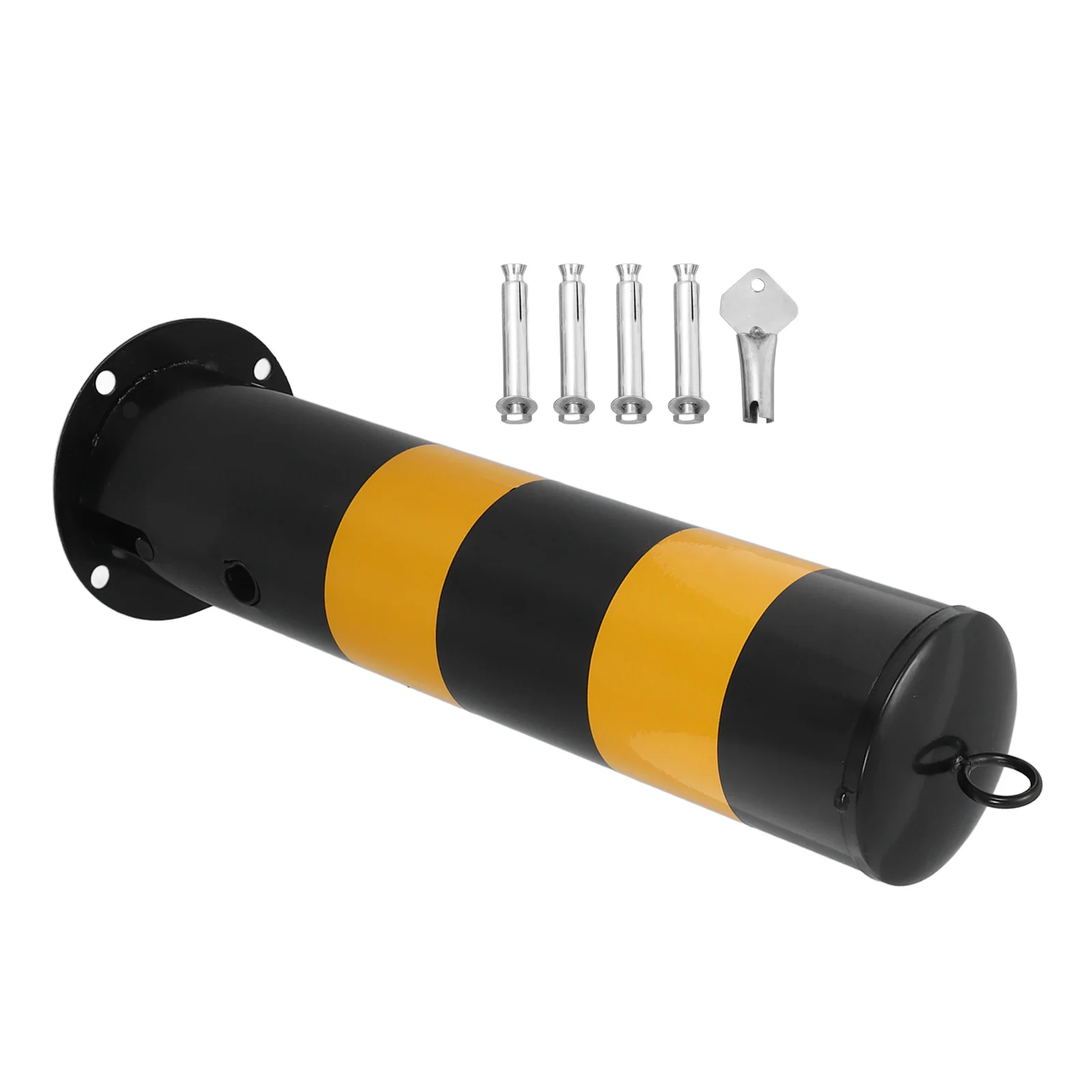 

Folding Stainless Steel Warning Post Parking Bollard Garage Security Barrier Driveway Traffic Safety Sign Bright Movable