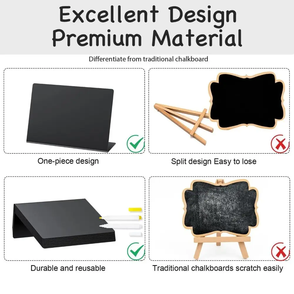 1pcs High Quality Acrylic/PVC Mini Chalkboard Reusable Writable Desktop Display Board Erasable Erasable Blackboard Wedding Table