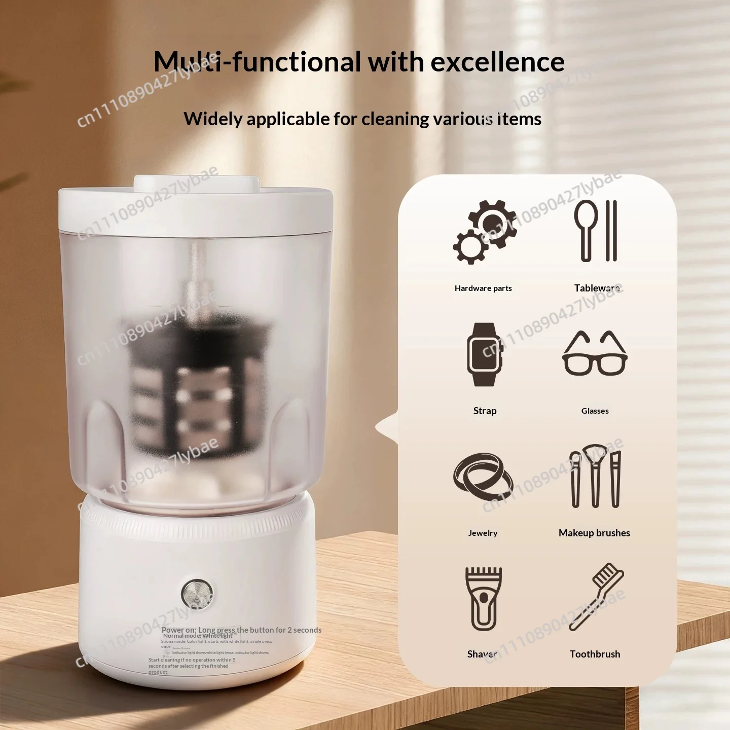 360° Deep Cleaning Automatic Cleaner for Watch Parts, Straps, Screws- Compact Design, Built-In Removable Oil Filter