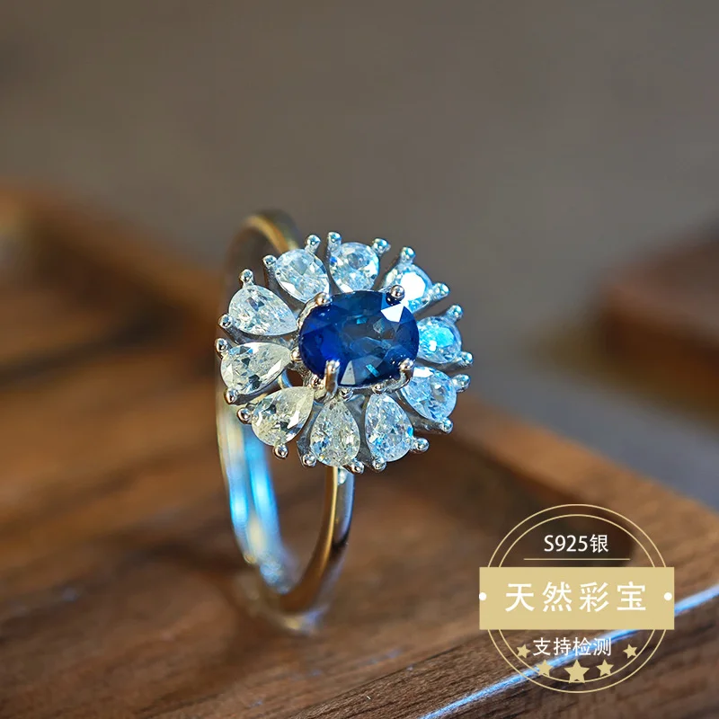 

New Natural Sapphire Butterfly Shape Ring Resizable Ring Gemstone Fine Elegant Jewelry Gift