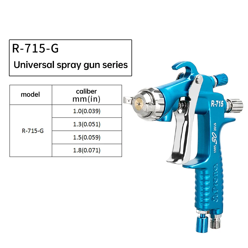 Premium Prona R-715 Gravity Feed Air Spray Gun Fine Atomization Automobile Body Refinishing Wood Coating Paint Sprayer Tool