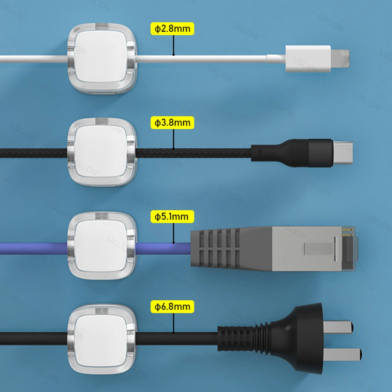 Colorful 6PCS Magnetic Cable Clips Cable Smooth Adjustable Cord Holder Under Desk Cable Management Wire Keeper Cable Organizer