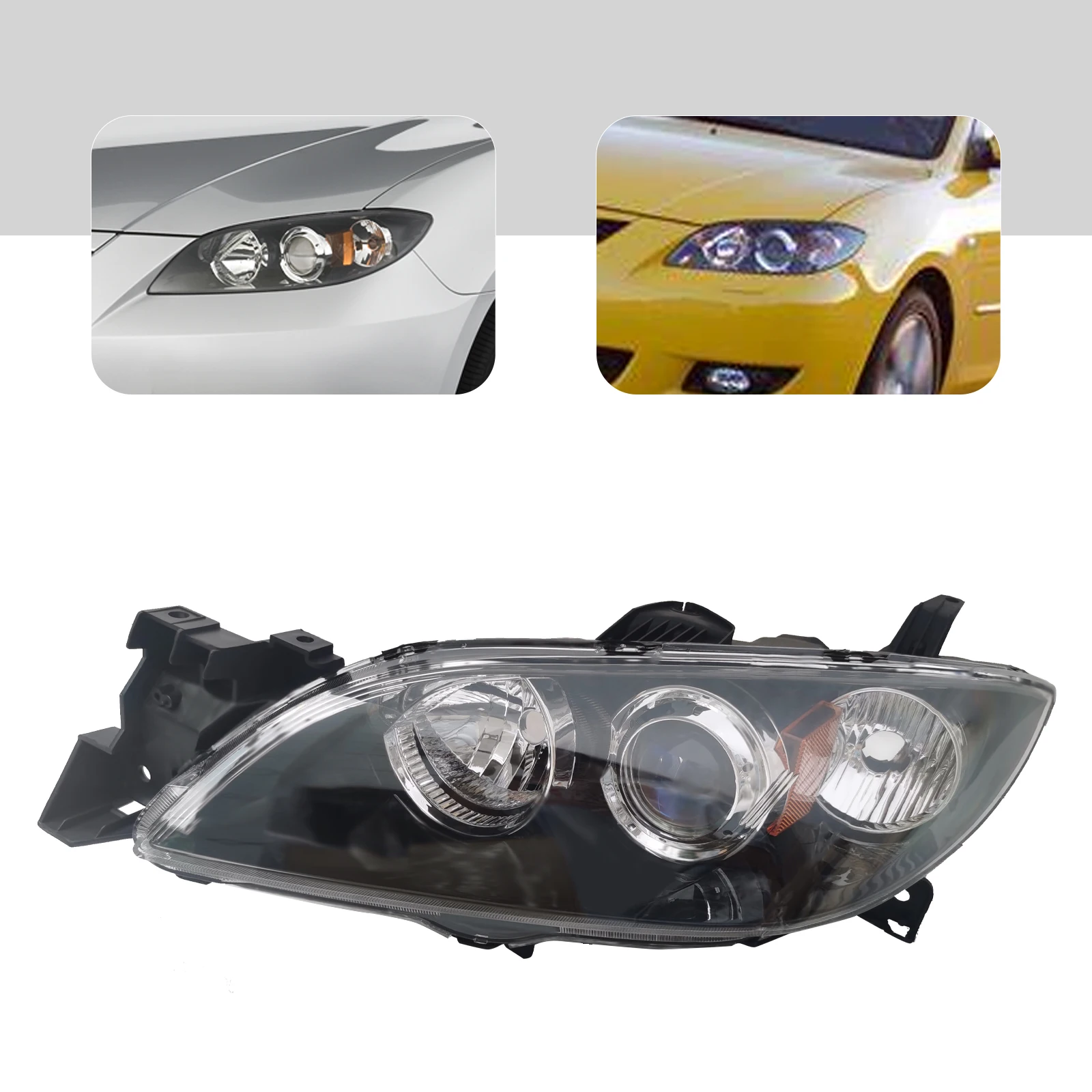 

Car Headlight Assembly Left Side Halogen Headlamp Driver Side LH Fit for 2004-2009 Mazda 3 Sedan Car Accessories