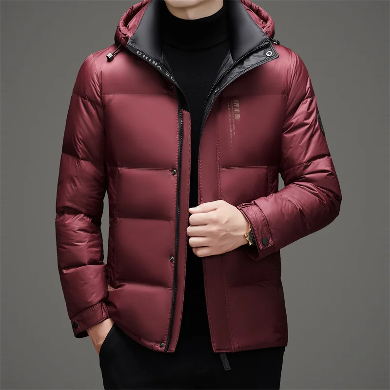 الشتاء الرجال أسفل سترة خفيفة الوزن في الهواء الطلق التزلج يندبروف معطف منتفخ دافئ العصرية انفصال هود سترة مقاومة البرد #2