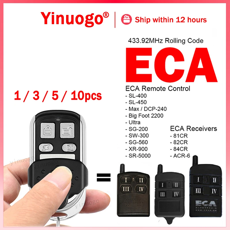 ECA Garage Gate Remote Control 433.92MHz Compatible With ECA Electronic Engineering Australia For 81CR 82CR 84CR ACR-6 Receiver