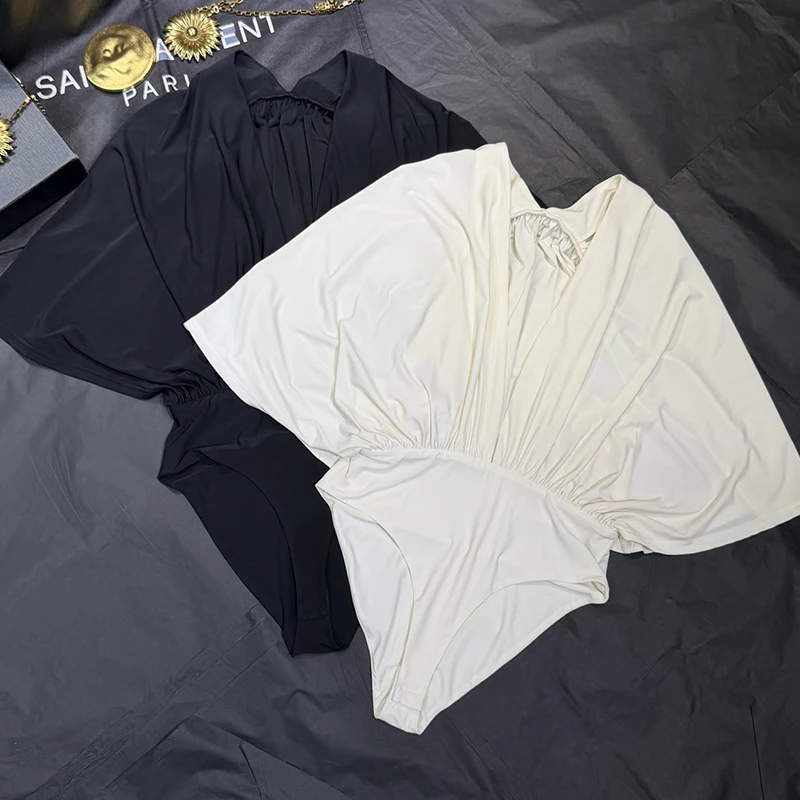 Stylish and sophisticated deep-V bodysuit; a sexy, elegant women's top—new for Autumn 2026.