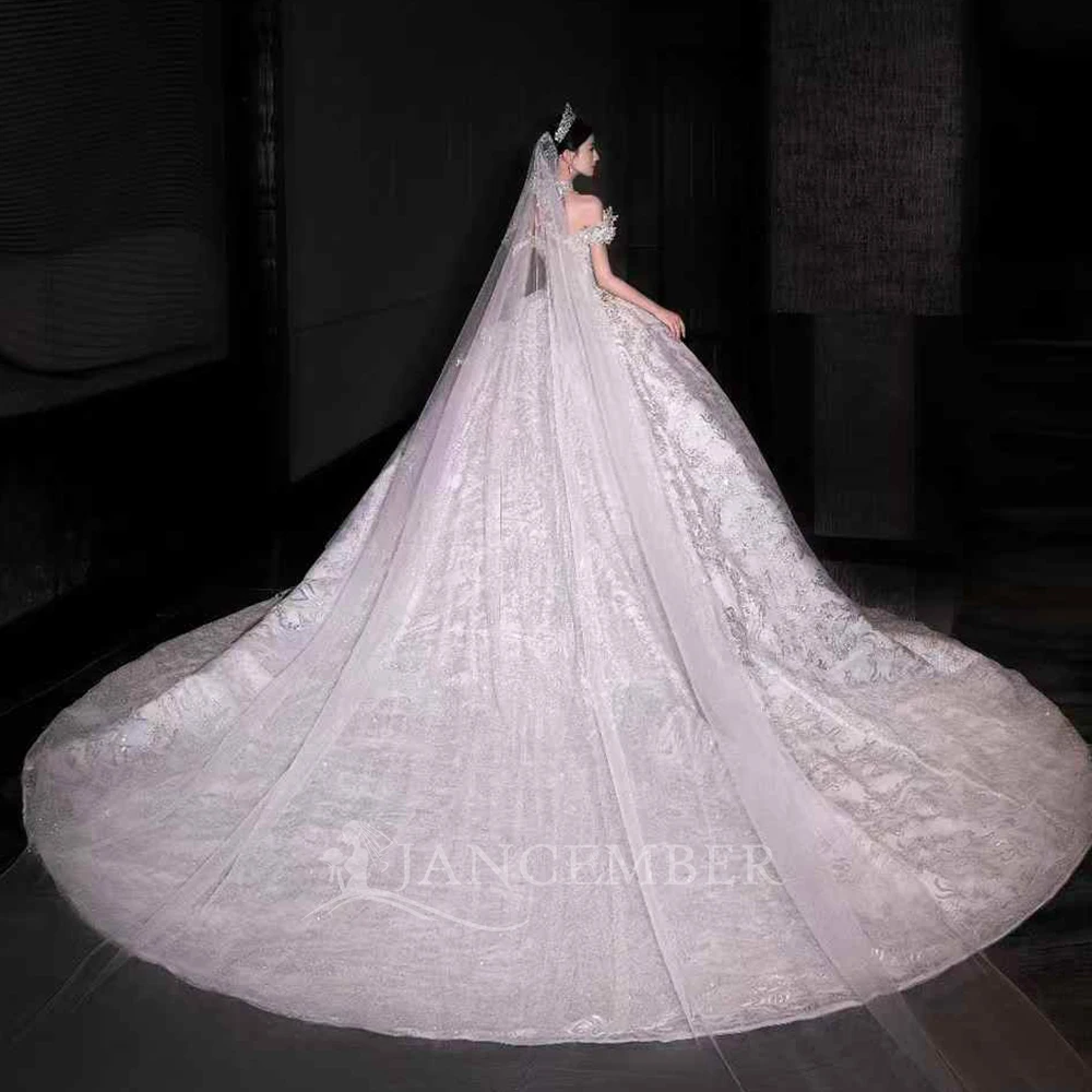 Cap Sleeve Customized Luxury Princess Ball Gown Wedding Dress With Beads Pearls Lace Sweetheart Bridal Skirts Vestido de novia