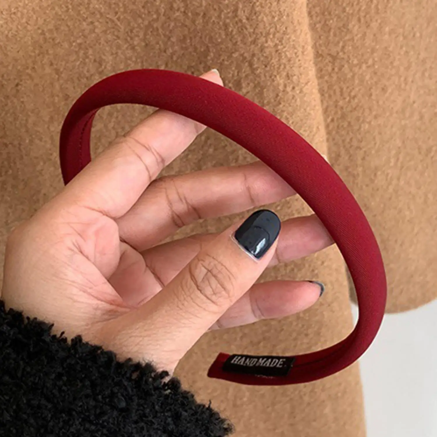 Korean Retro Red Headbands Women Girl Solid Color Simple Hairbands Elastic Hair Hoop Ornament Fashion Hair Accessories