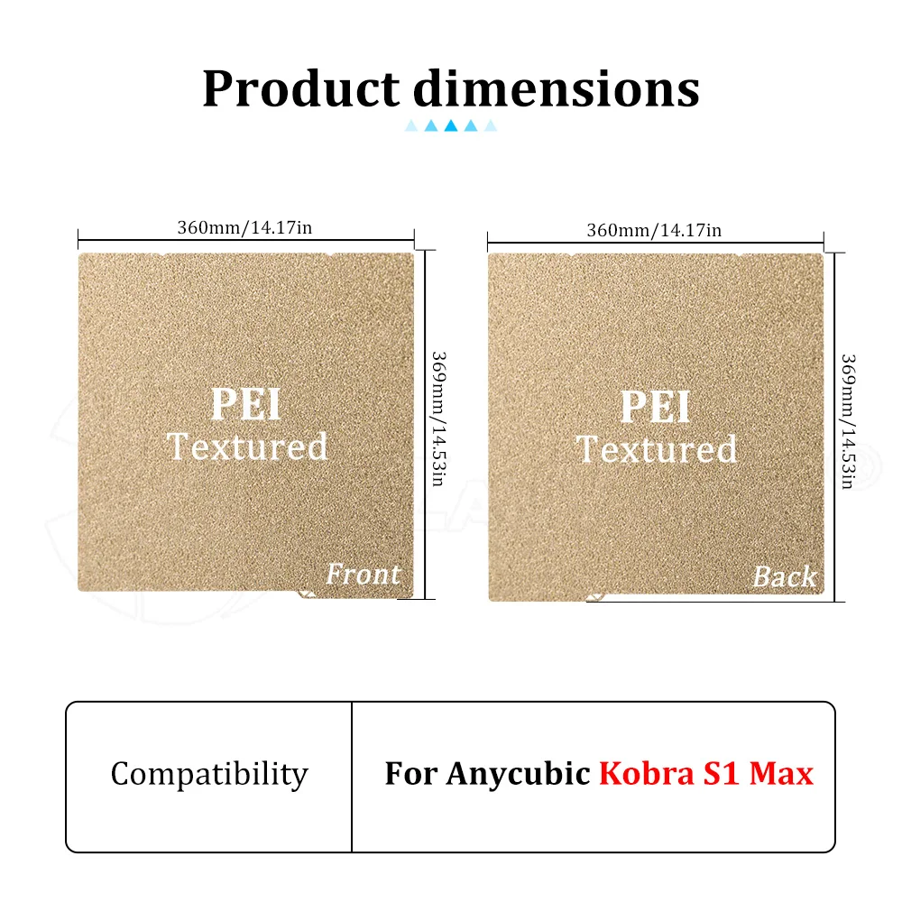 3D Printer PEI Magnetic Bed Plate For Anycubic Kobra S1 Max Removable Flexible Spring Steel Printing Surface Build Plate