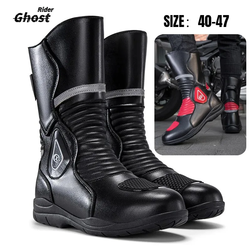 Motorcycle Boots Mid-Calf Long High Ankle Professional Motocross Off-Road Racing Moto Rider Protective Shoes Botas Moto
