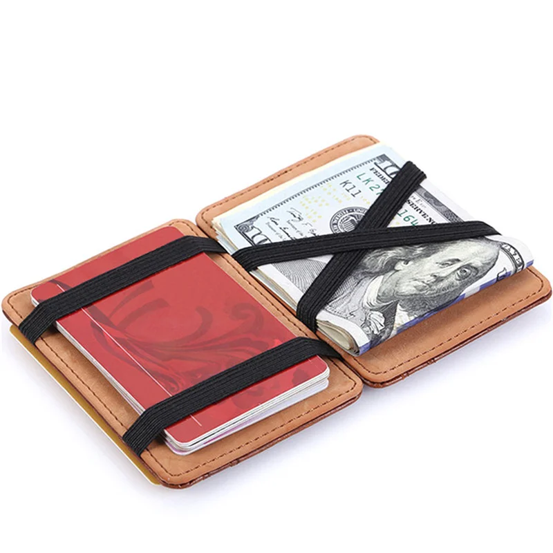 Fashion Men Slim Wallet Male Ultra Thin Short Men Magic Wallet Money Cash Card Holder Purse