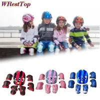 7Pcs/Set Kids Bike Helmet Pad Set Elbow Knee Wrist Pads Protective Gear for Skateboard, Roller Skating, Cycling, Scooter Sports