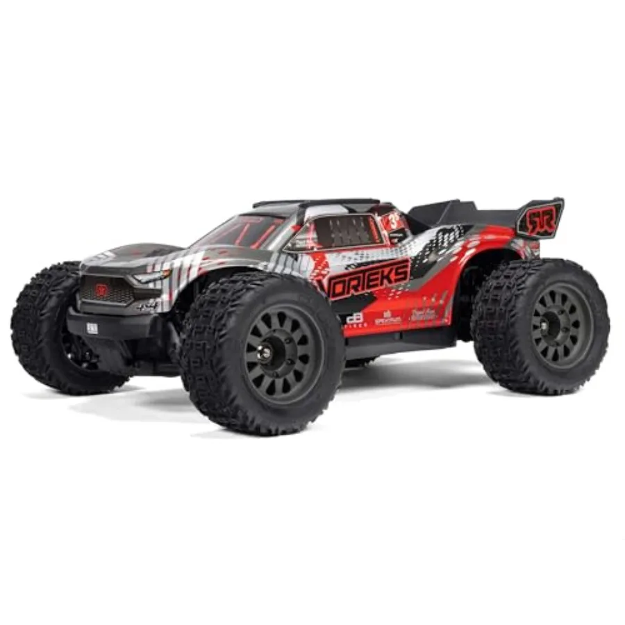 RC Truck 1/10 VORTEKS 4X4 223S BLX BRUSHLESS Stadium Truck RTR for outdoor racing, durable ABS plastic body, red/black color, h