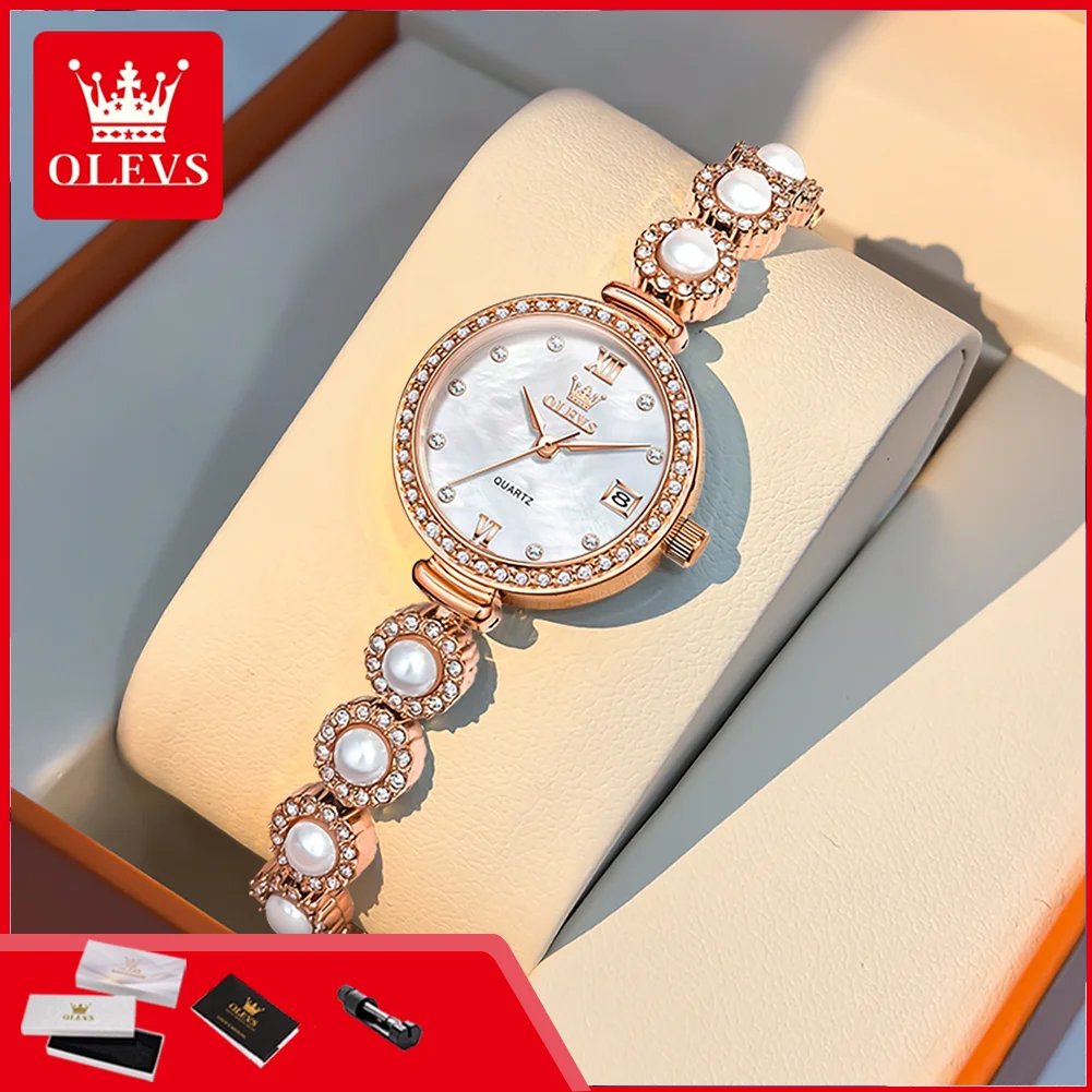 

OLEVS 5635 Original Luxury Quartz Watch for Women Waterproof Date Display Diamond Ladies Dress Wristwatch