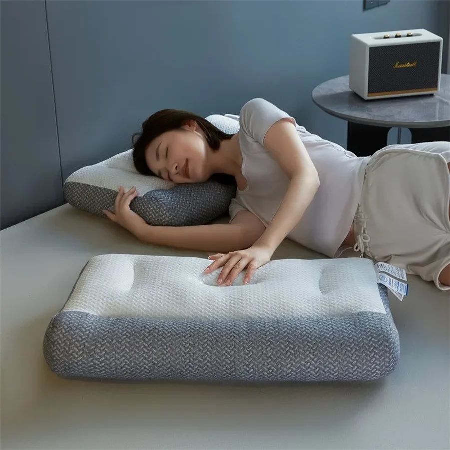 Pillow Help Sleep And Protect The Neck Cervical Orthopedic Household Soybean Fiber SPA Massage Pillow For Sleeping Neck New