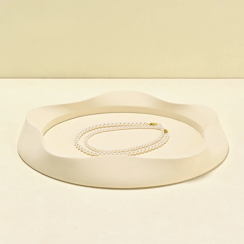 Microfiber Jewelry Display Tray, Organizer for Pearl Necklace, Ring, Earring & Bangle Storage Showcase