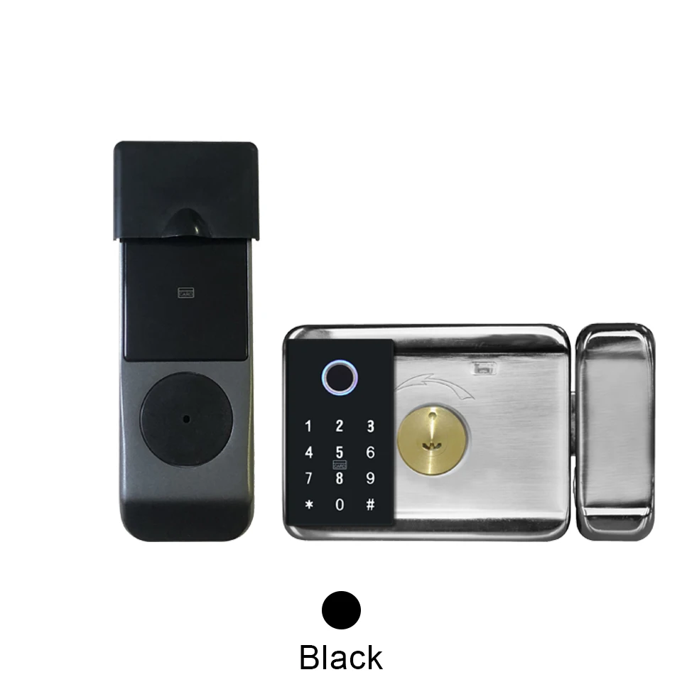 Tuya App Smart Doorlock Waterproof Outdoor Gate Rim Lock Wifi Double Fingerprint Door Lock Digital Keypad Code Electronic Lock